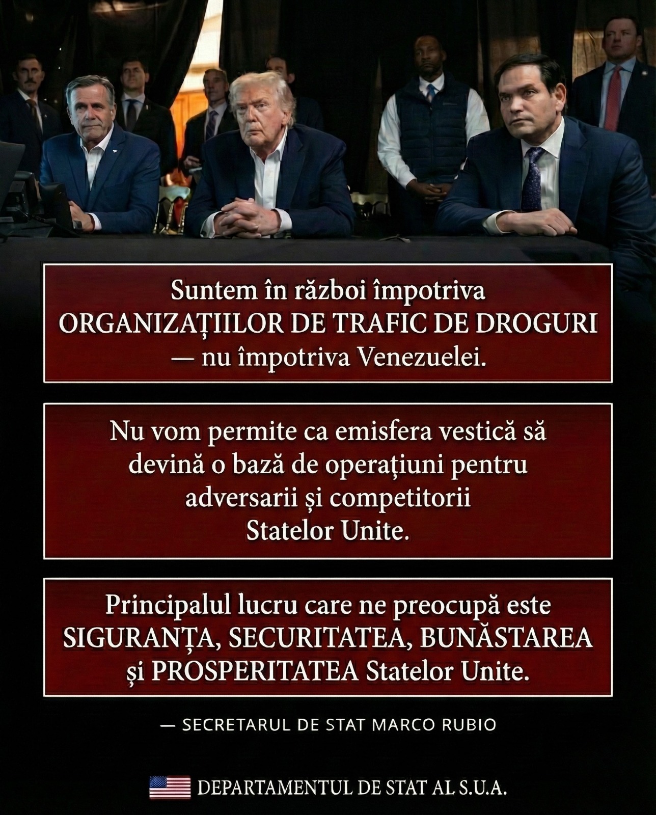 Ambasada SUA de la București prezintă elementele principale ale noii doctrine Donroe